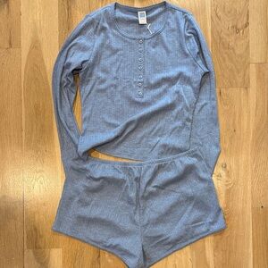 GAP Light Blue Henley Top and shorts set